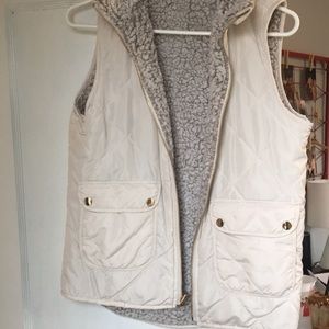 White Sherpa reversible vest